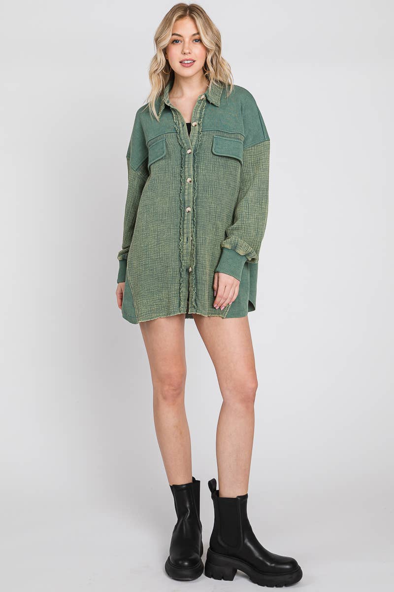 Mineral Washed Gauze Top.