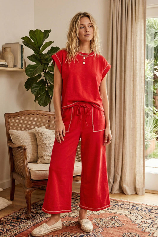 Sianne Contrast Stitch Scuba  Set