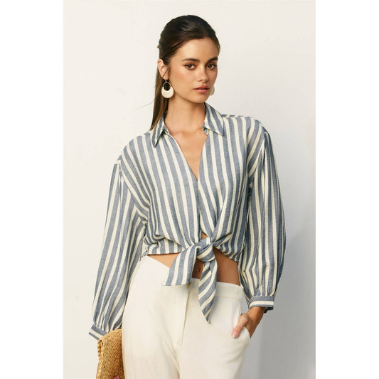 Saltwater Stripe Knot Front Shirt