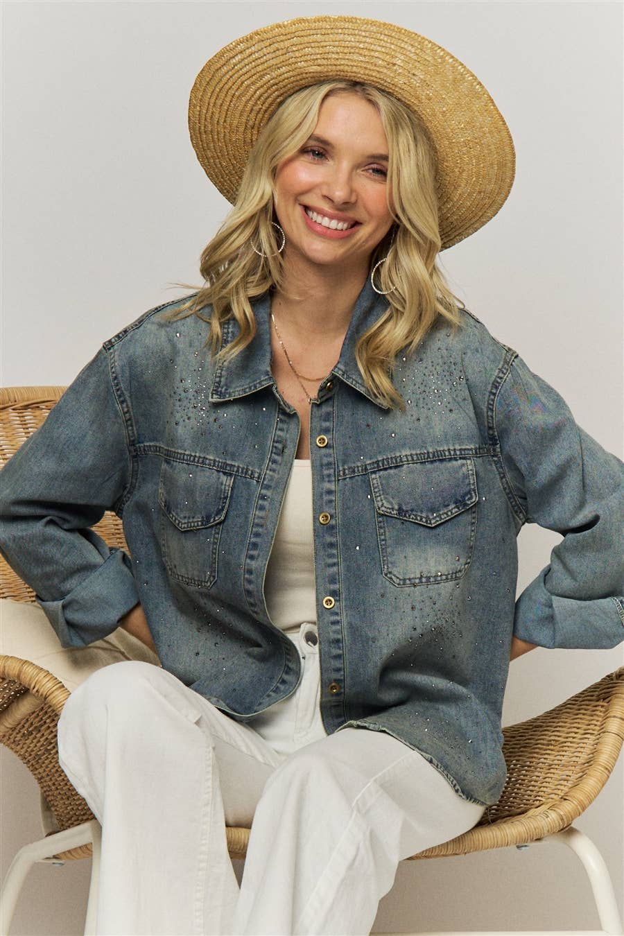 Glitz & Grit Denim Top