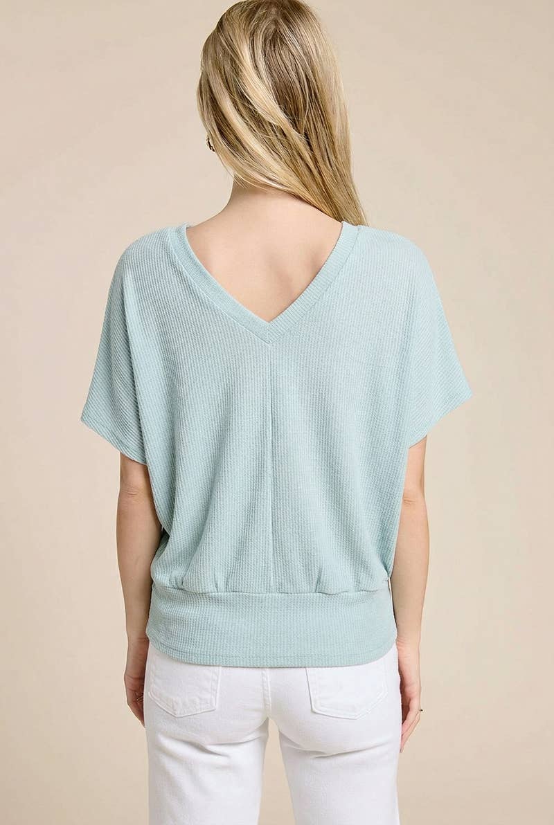 Dolman Ease V-Neck Knit Top