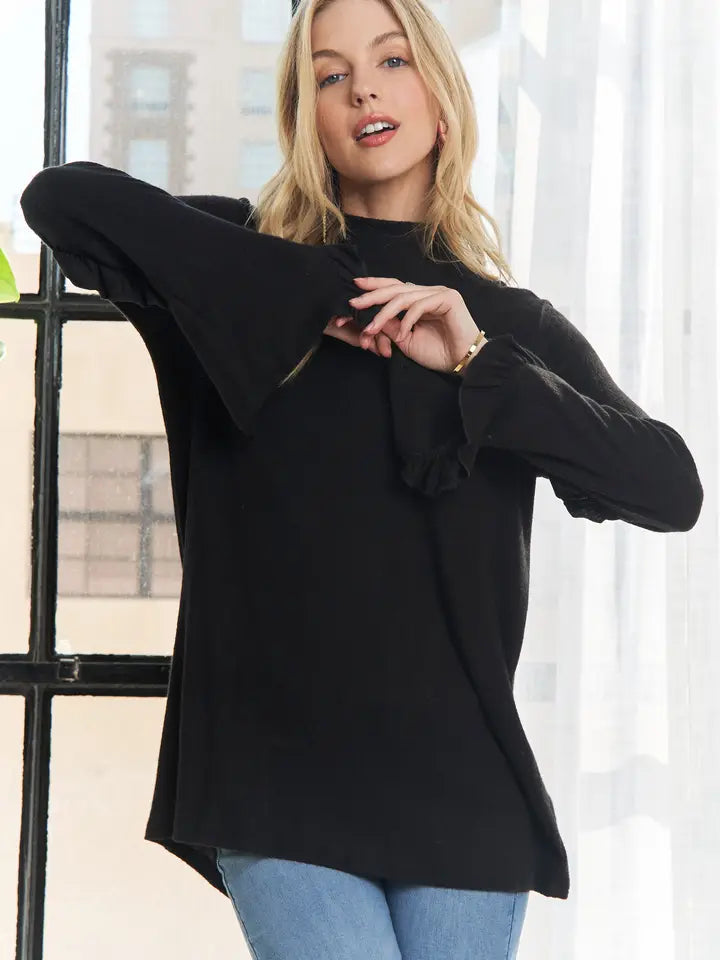 Hacci With Ruffle Sleeves