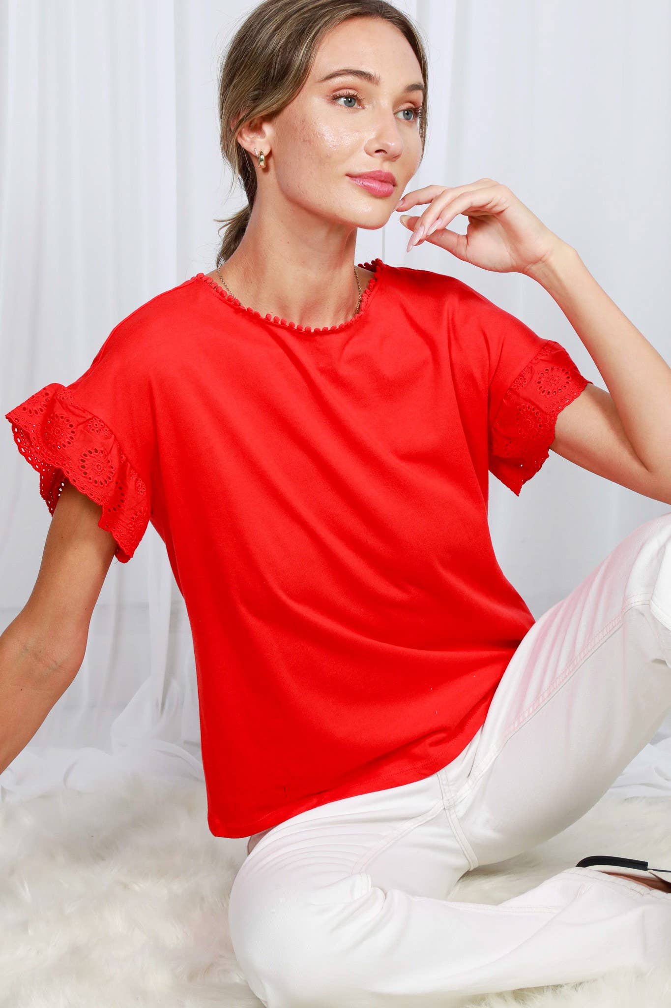 Elenore Eyelet Top