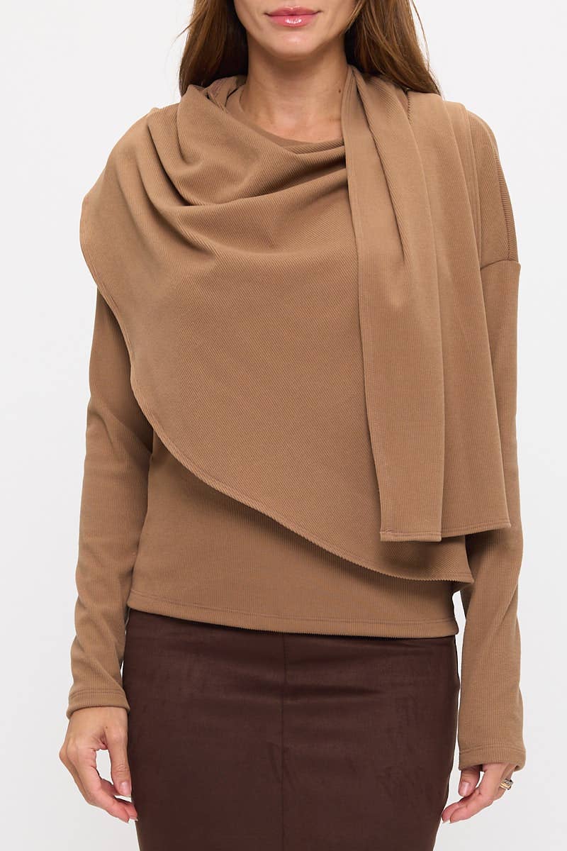 Audry Draped Shawl Top
