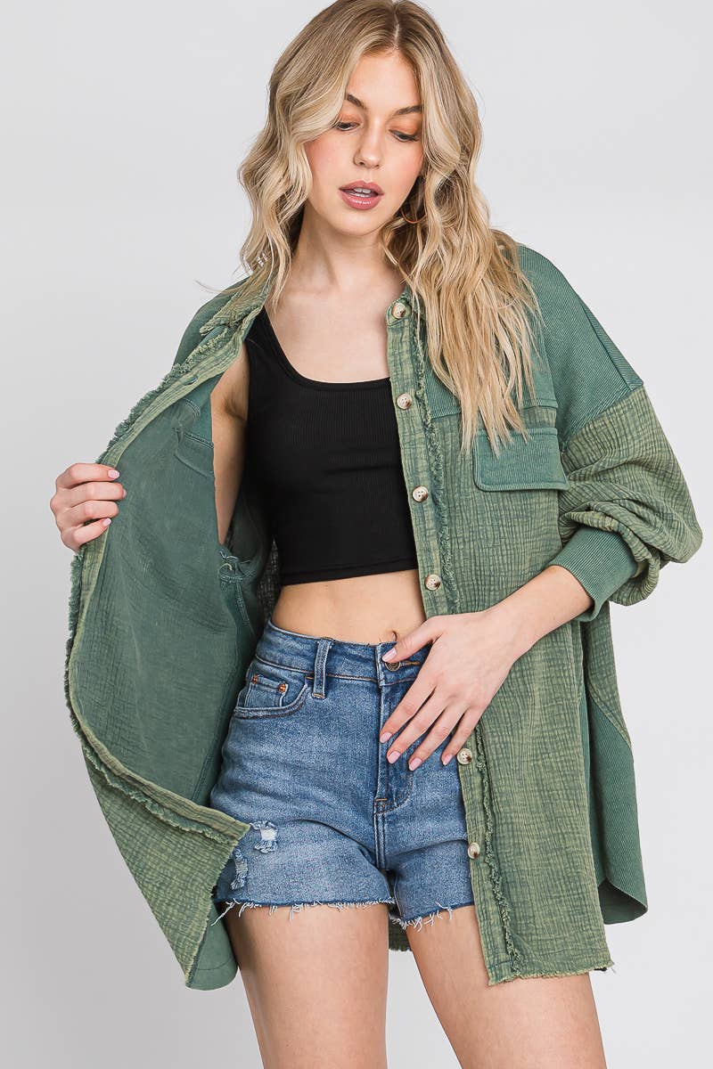 Mineral Washed Gauze Top.