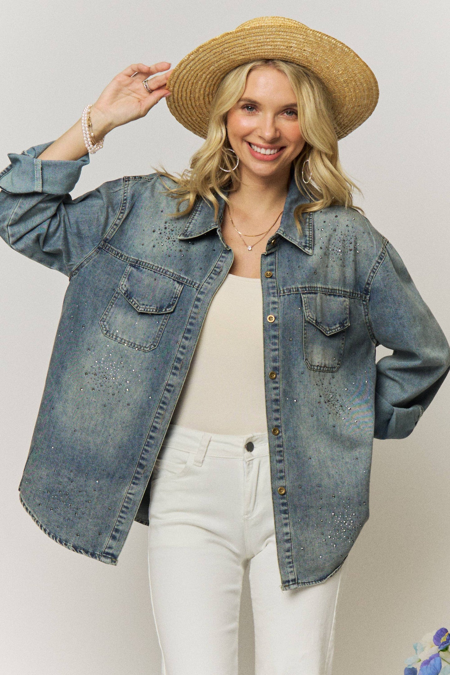 Glitz & Grit Denim Top