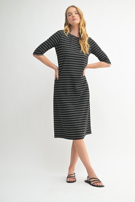 Urban Stripe Midi Dress