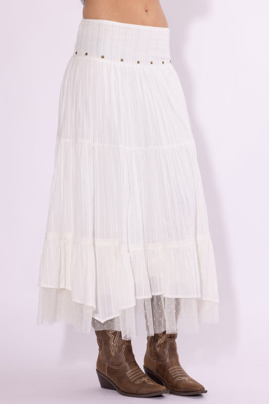 Cheyanne Studded & Lace Skirt