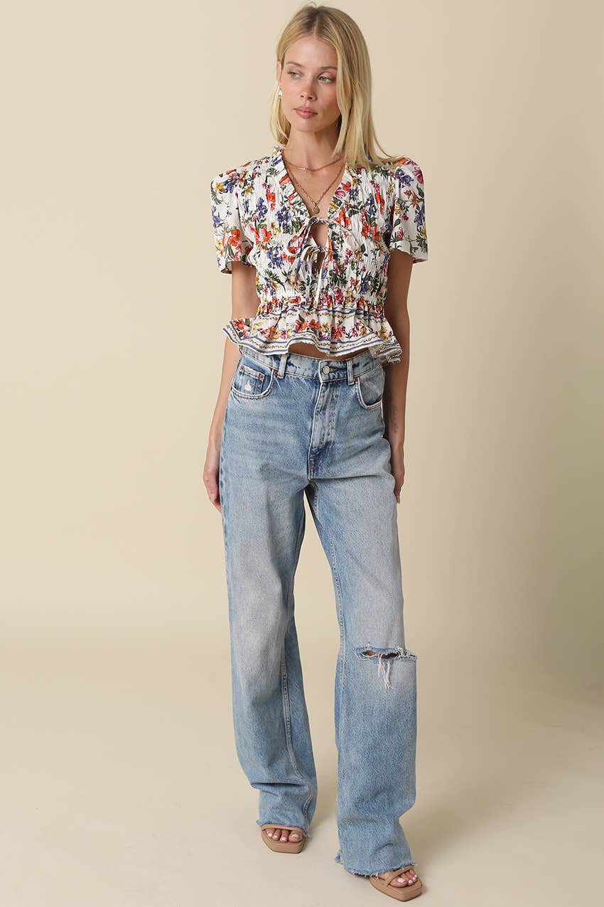 Arely Floral Smocked Top