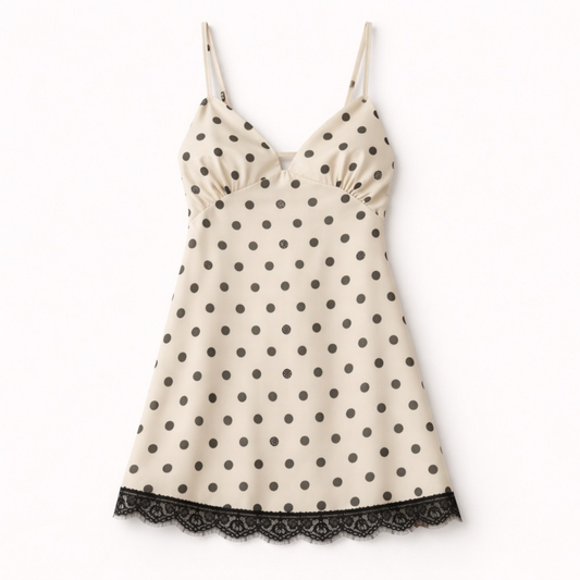 Polka Dot Viscose Slip Nightdress