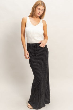 Bias Pinstripe Skirt