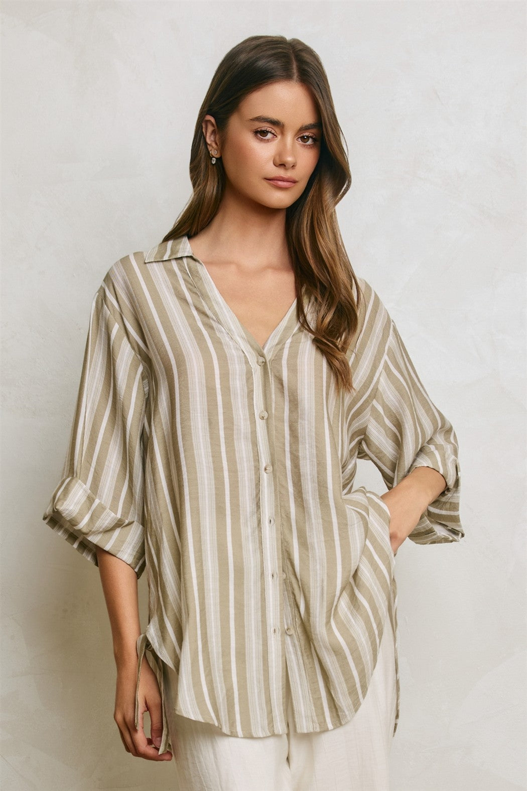 Sage and Stripes Blouse