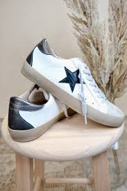 Paula Black Lizard Star Sneaker