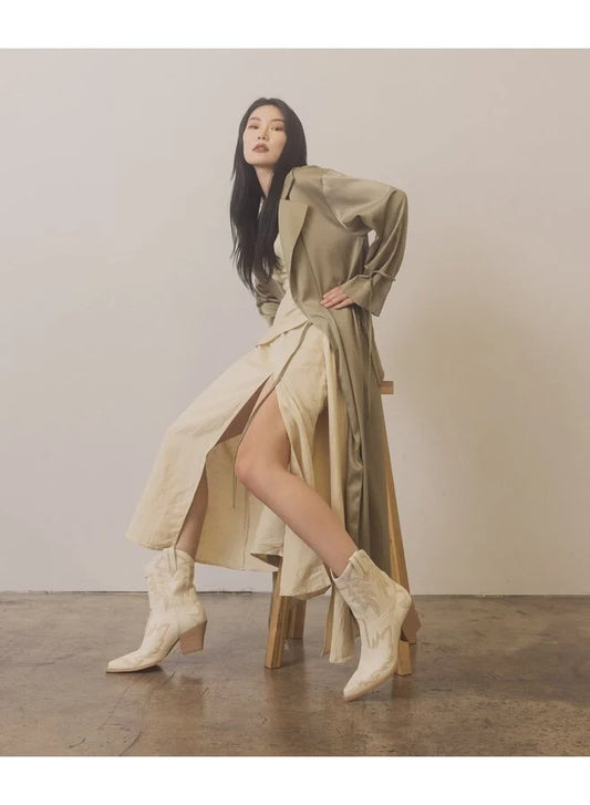 Nantes, short Beige Western Boot