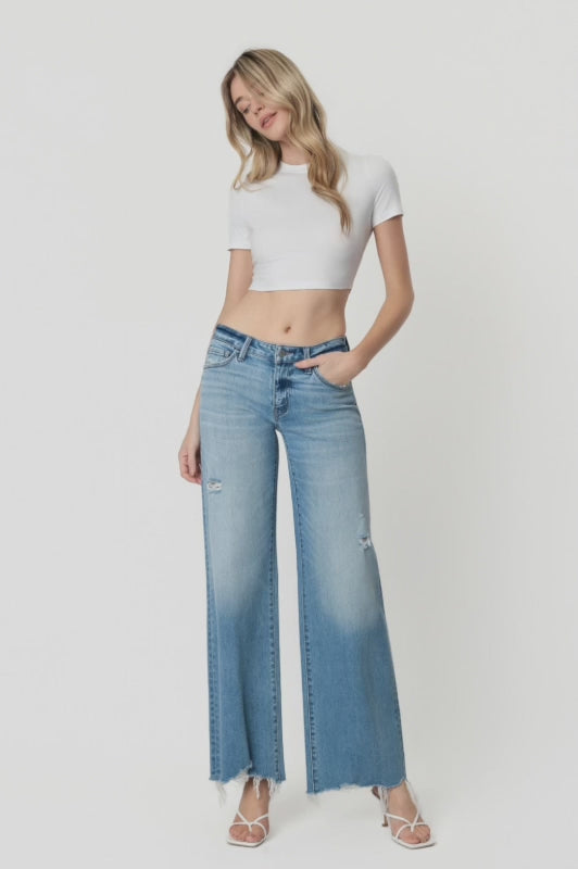 Susie Low Rise Distressed Wide