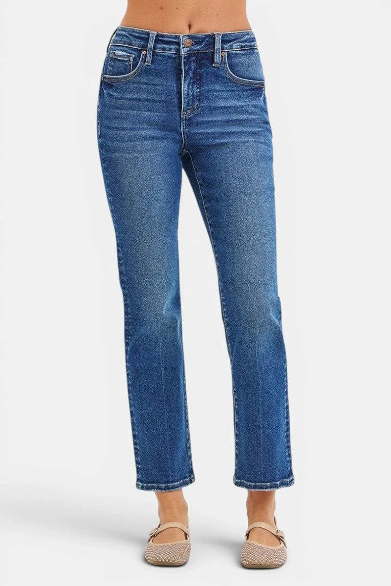 Jillian HR Crop Straight Jeans